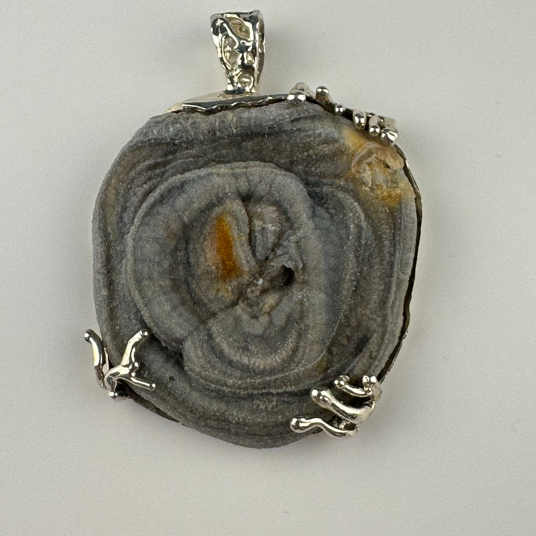 Druzy Chalcedony Quartz Coral Reef Design Pendant 925 Sterling Silver image 0