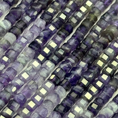 Amethyst Faceted Square Beads (AA Quality) image 1