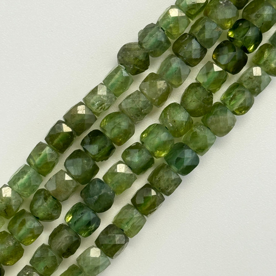 Green Apatite Square Beads image 0