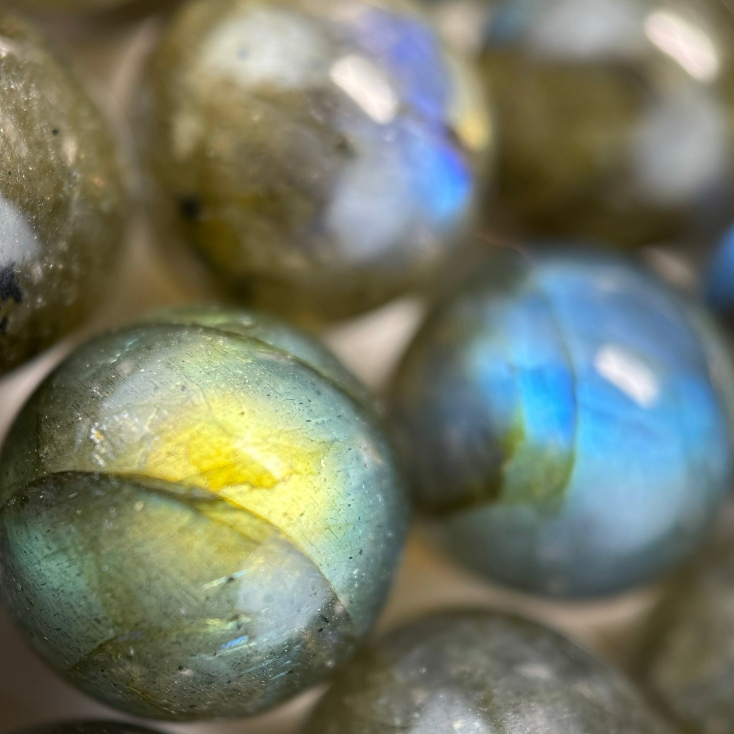 Labradorite AAAA Polished Round Beads - high quality labradorite image 5