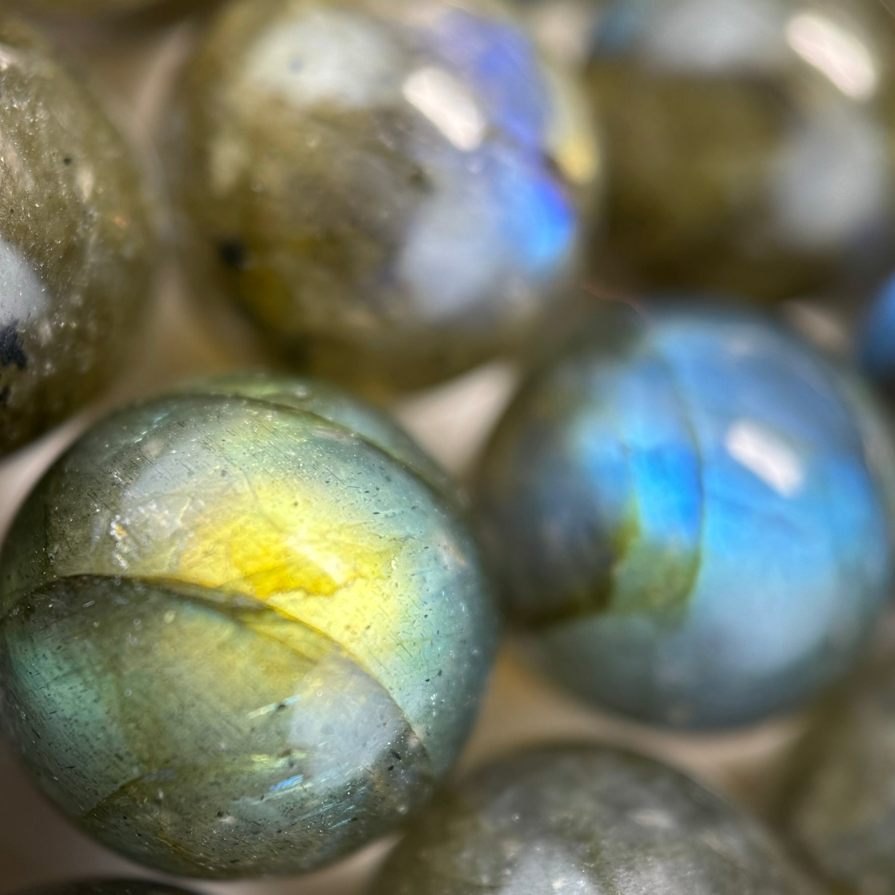 Labradorite AAAA Polished Round Beads - high quality labradorite image 5