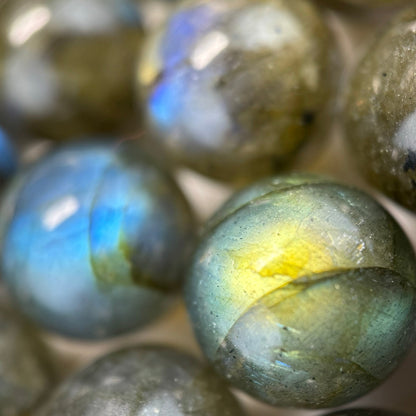 Labradorite AAAA Polished Round Beads - high quality labradorite image 5