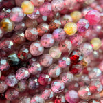 Ruby and Sapphire Faceted Round Beads image 1