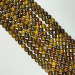 Mustard Fancy Agate Polished Round Beads image 3