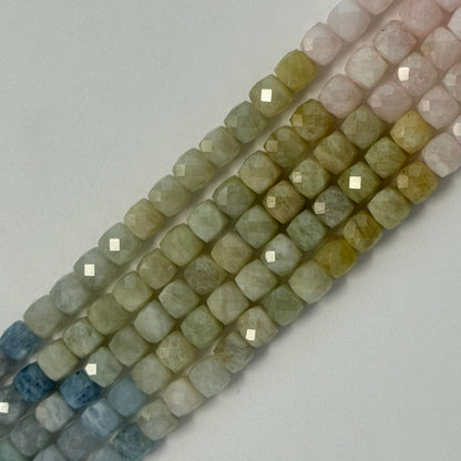 Aquamarine Morganite Square Beads image 4