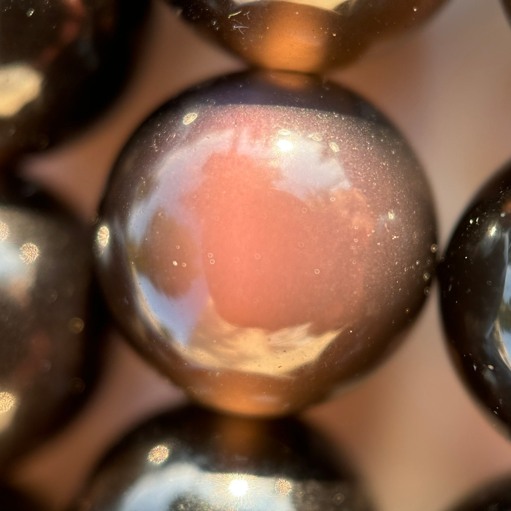 Ice Rainbow Obsidian Polished Round Beads image 3