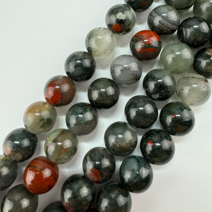 African Bloodstone Polished Round Beads image 0
