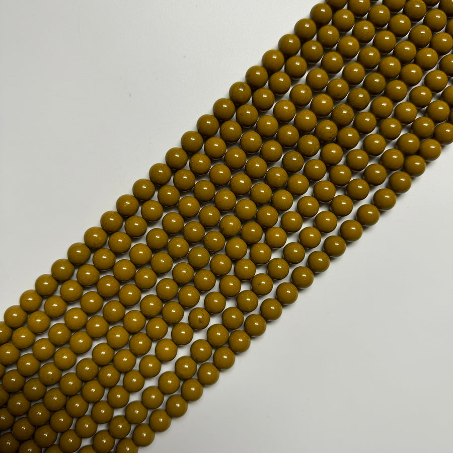 Yellow Mookaite Polished Round Beads image 0