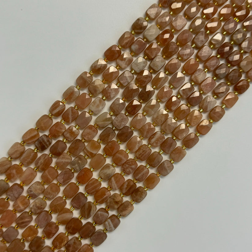Faceted Rectangular Semi Precious Stone Beads