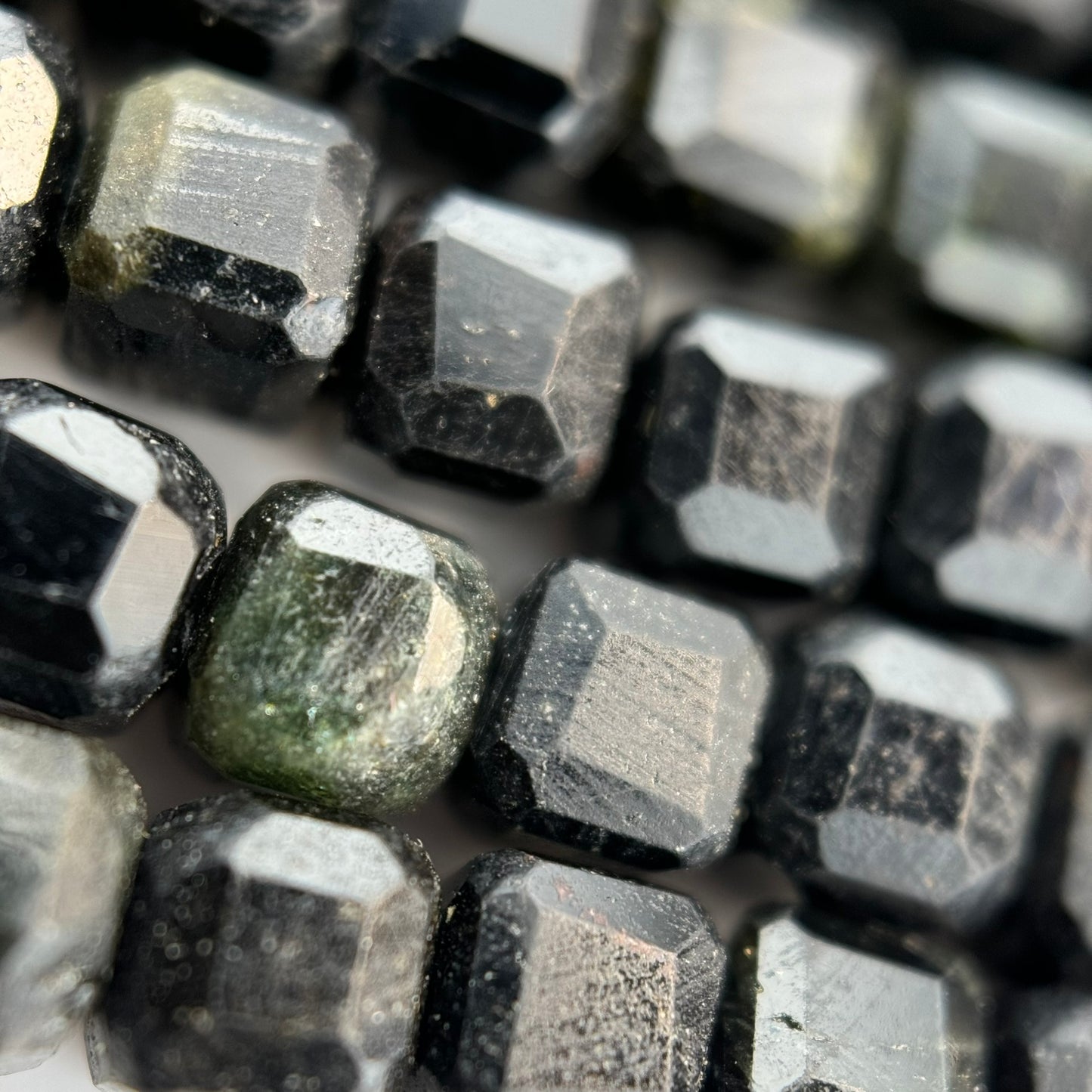 Black Tourmaline Square Beads image 1