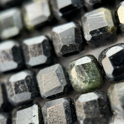 Black Tourmaline Square Beads image 1