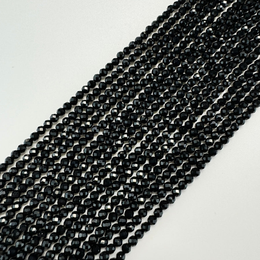 Onyx Faceted Round Beads( 2-4.5mm) image 0