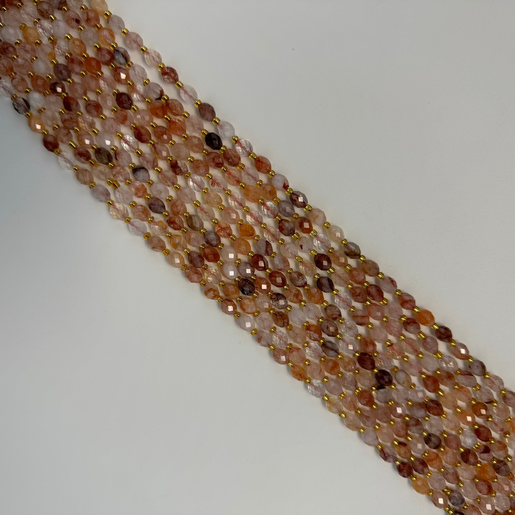 Hematite Quartz Faceted Barrel 8 Beads image 3