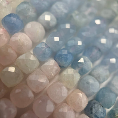 Aquamarine Morganite Square Beads image 7
