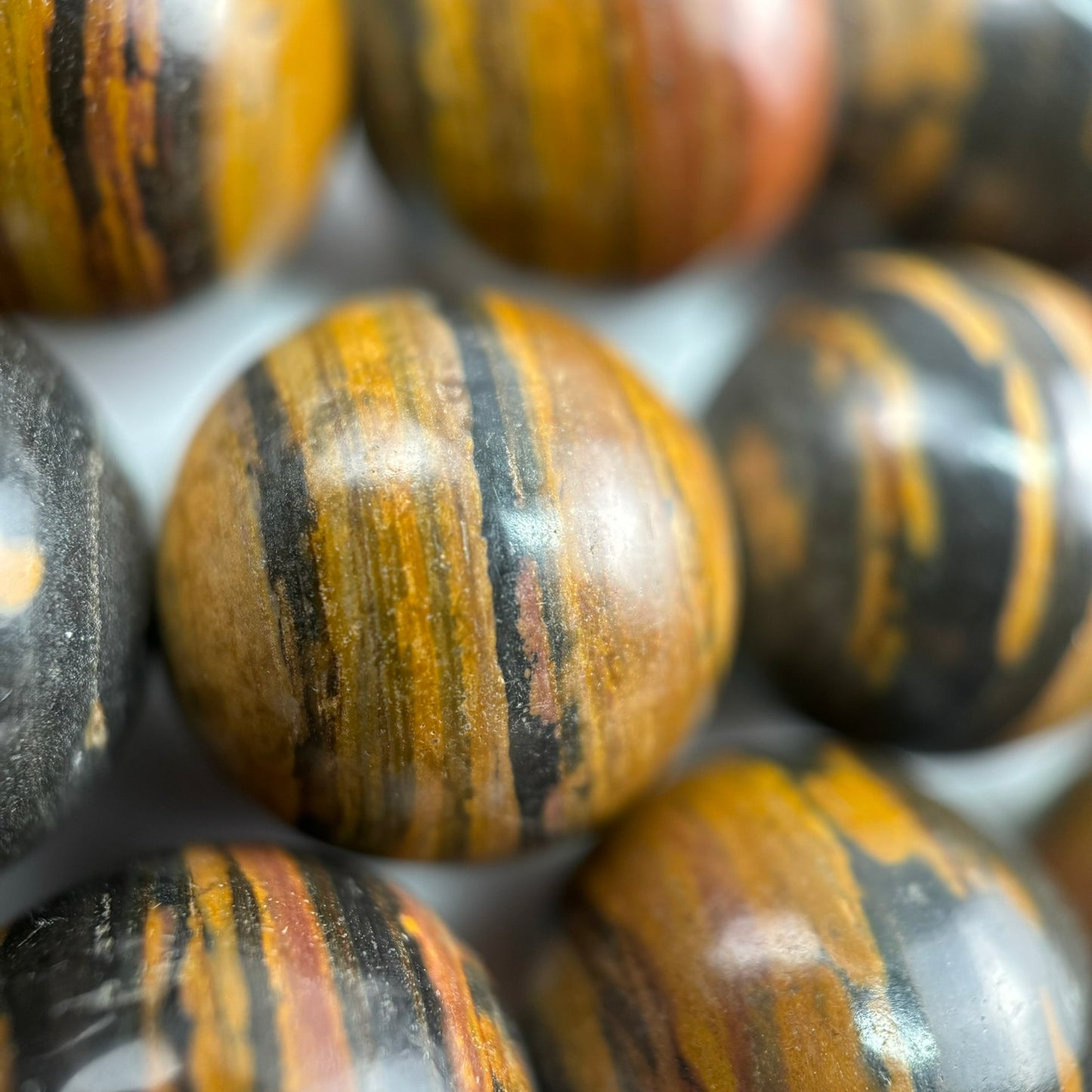 Brown Zebra Jasper Polished Beads (20mm) image 2