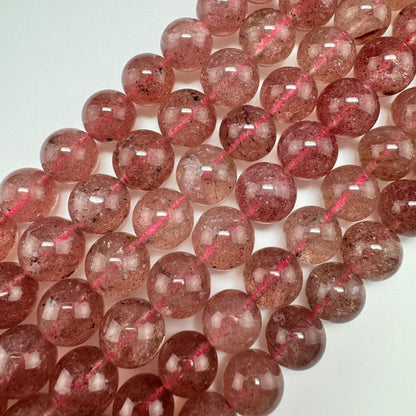 Strawberry Quartz Polished Round Beads image 0