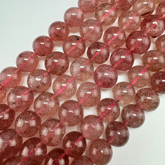 Strawberry Quartz Polished Round Beads image 0
