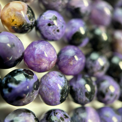 Dark Charoite Polished Round Beads image 5