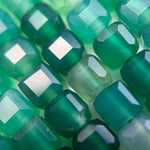 Green Dyed Chalcedony Square Beads image 2