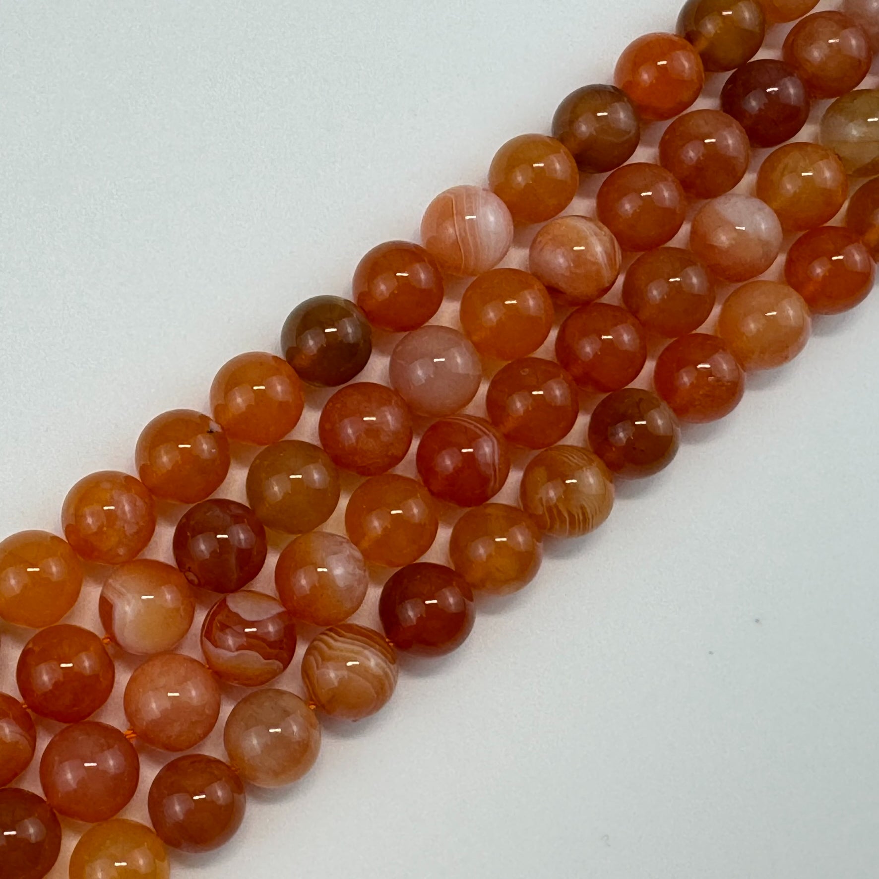 Orange Botswana Carnelian stone Polished Round Beads 