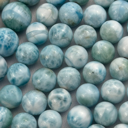 Larimar AAA Polished Round Beads image 1