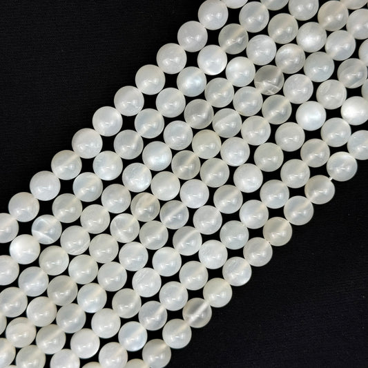 White Moonstone Polished Round Beads image 0