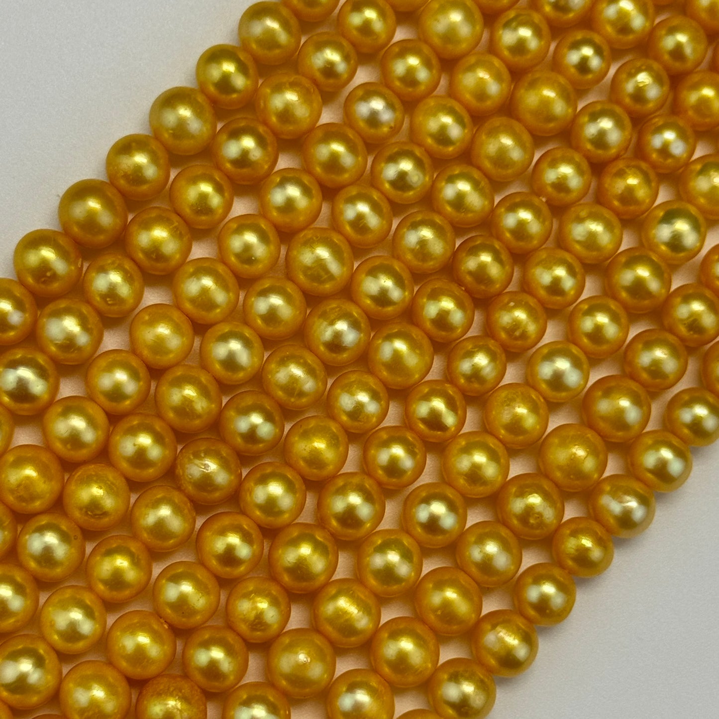 Dyed Yellow Pearl  7.5mm - High-Quality Jewellery Making Supplies image 0