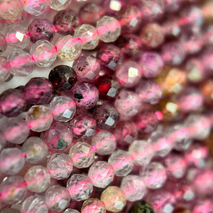Ruby and Sapphire Faceted Round Beads image 3