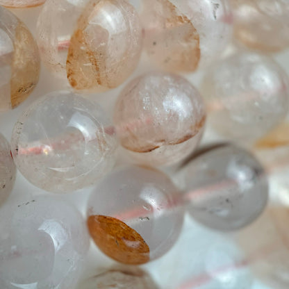 Orange Phantom Quartz Polished Round Beads image 4