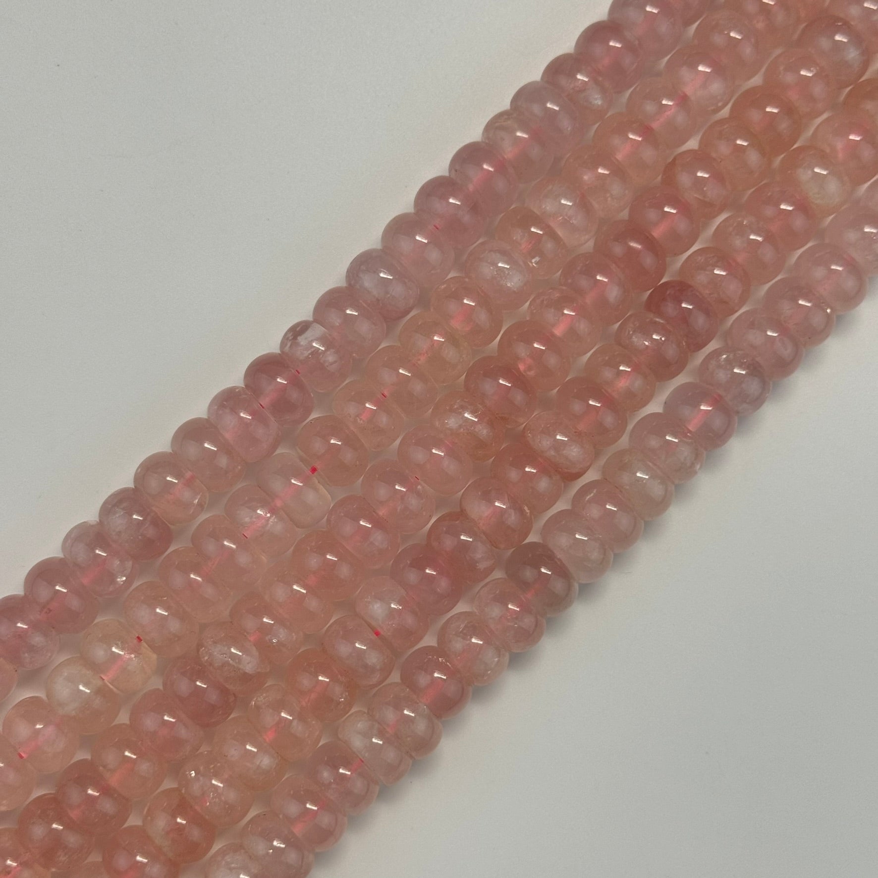 Rose Quartz Flat Rondelle Polished Beads image 6