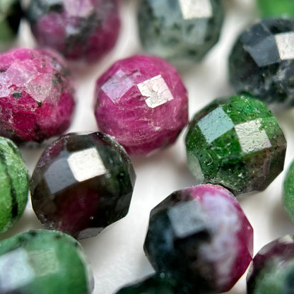 Ruby Zoisite Faceted Round Beads image 2