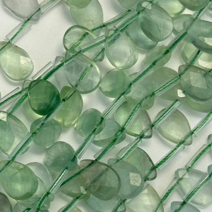 Green Fluorite Faceted Pear Shape Beads image 5