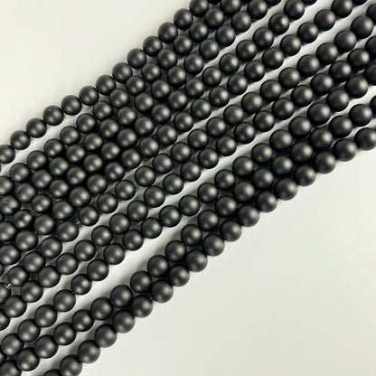 Black Onyx Matte Round Beads image 3