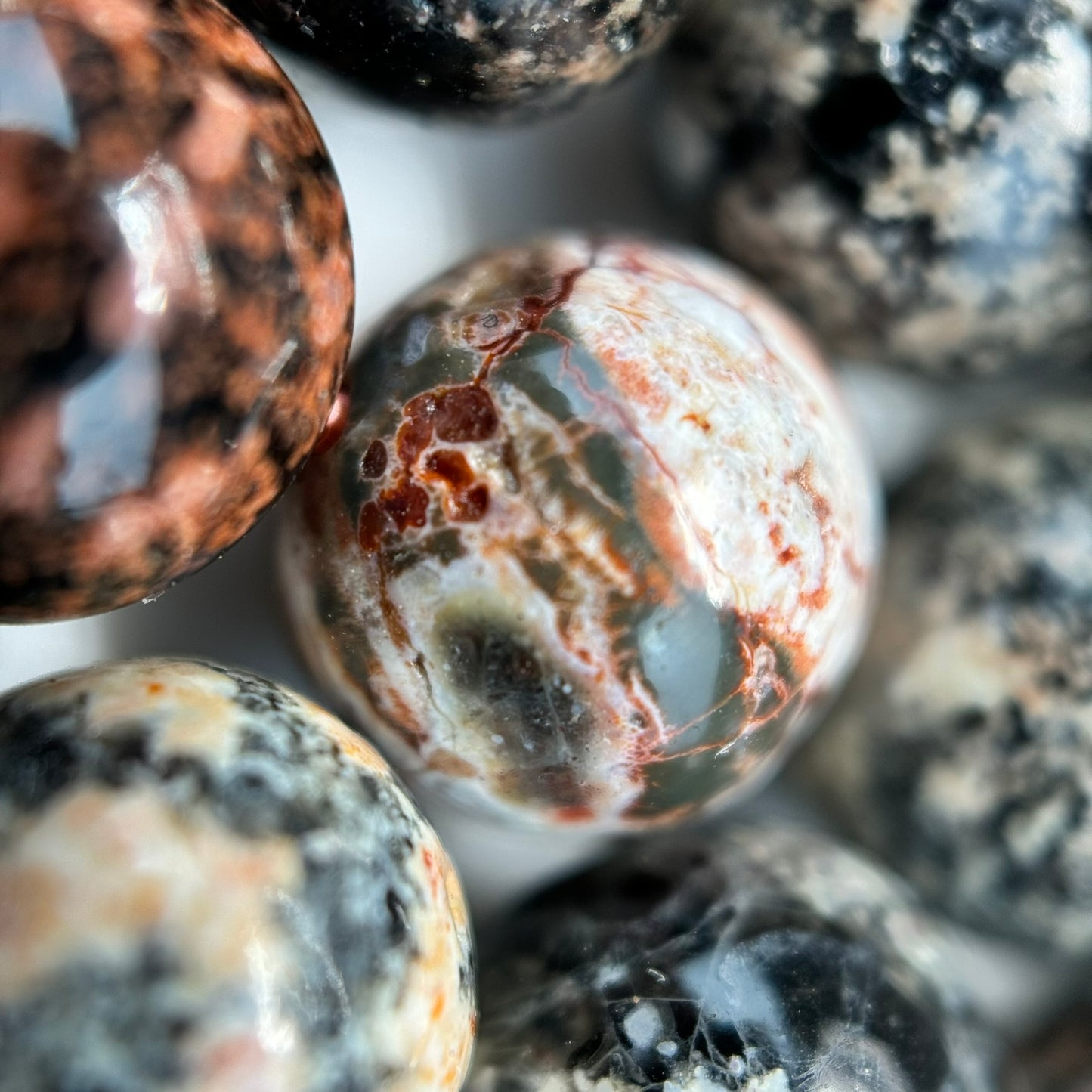 Blossom Jasper Polished Round Beads image 6