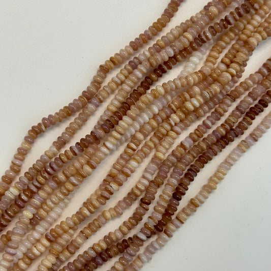 Rare Pink Mother Of Pearl Beads - Polished Rondelle