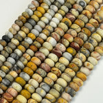 Golden Crazy Lace Agate Frosted Rondelle Beads image 2