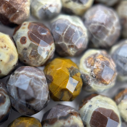 Ocean Fossil Jasper Faceted Rondelle Beads image 2