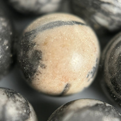 Black Network Jasper Polished Round Beads image 7
