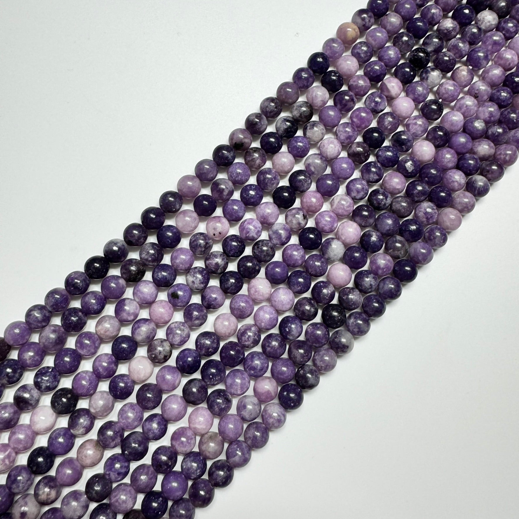 Lepidolite A Polished  Round Beads image 0