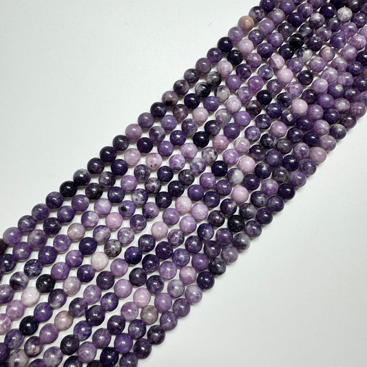 Lepidolite A Polished  Round Beads image 0