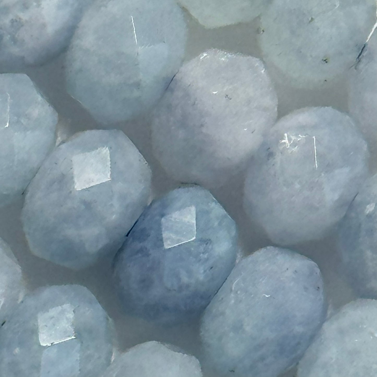 Aquamarine Faceted Rondelle Bead Gemstone Beads image 4