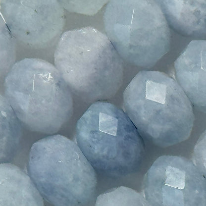 Aquamarine Faceted Rondelle Bead Gemstone Beads image 4