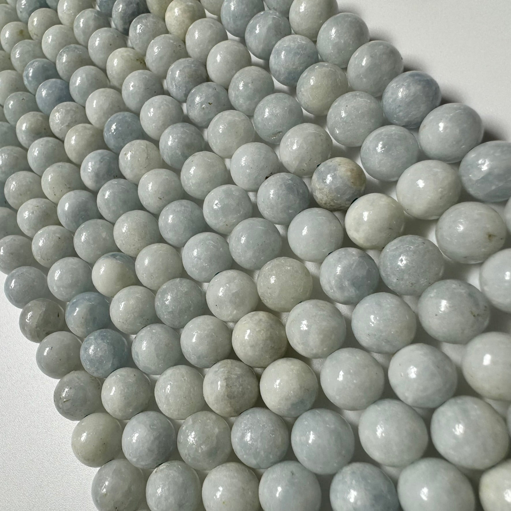 Blue Calcite Polished Round Beads image 4