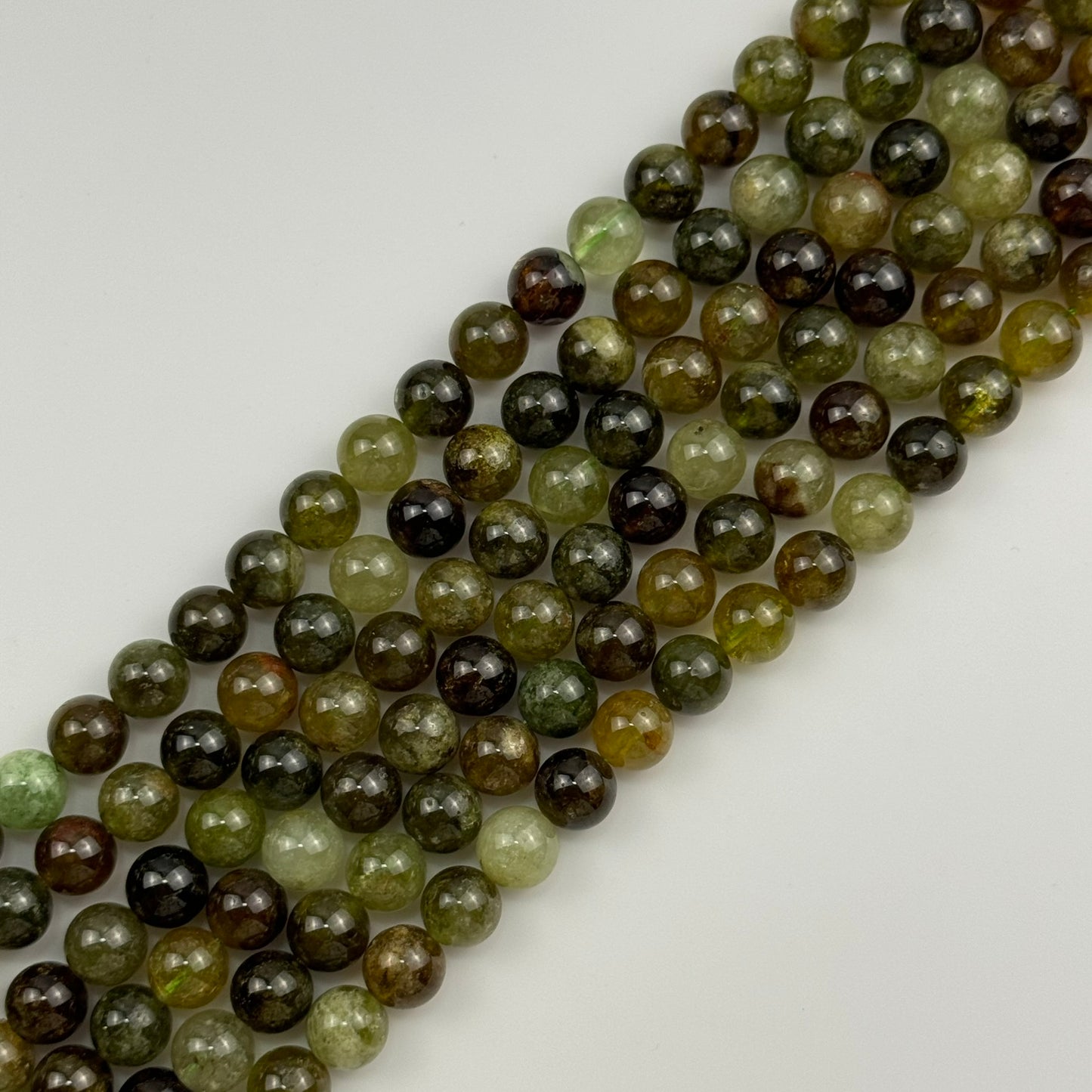 Green Garnet Polished Round Beads image 4