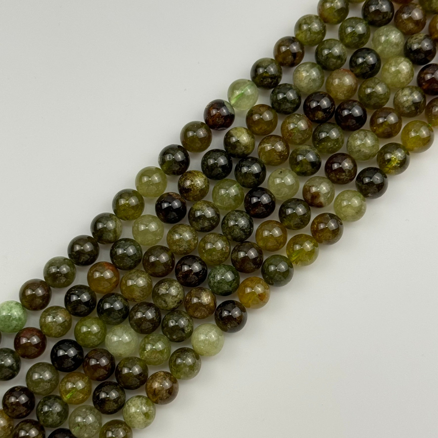 Green Garnet Polished Round Beads image 4