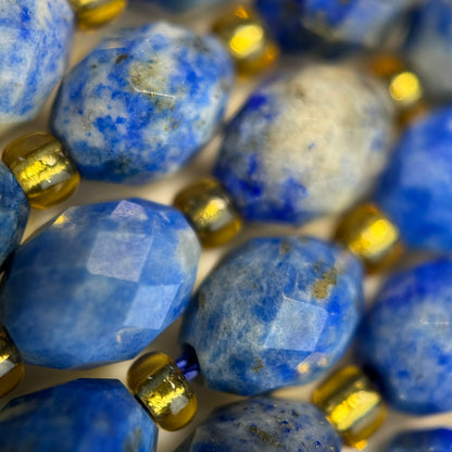 Lapis Lazuli Faceted Barrel 8 Beads image 2