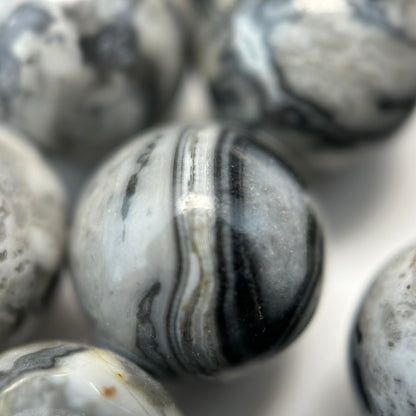 Grey Crazy Lace Agate Polished Round Beads image 2