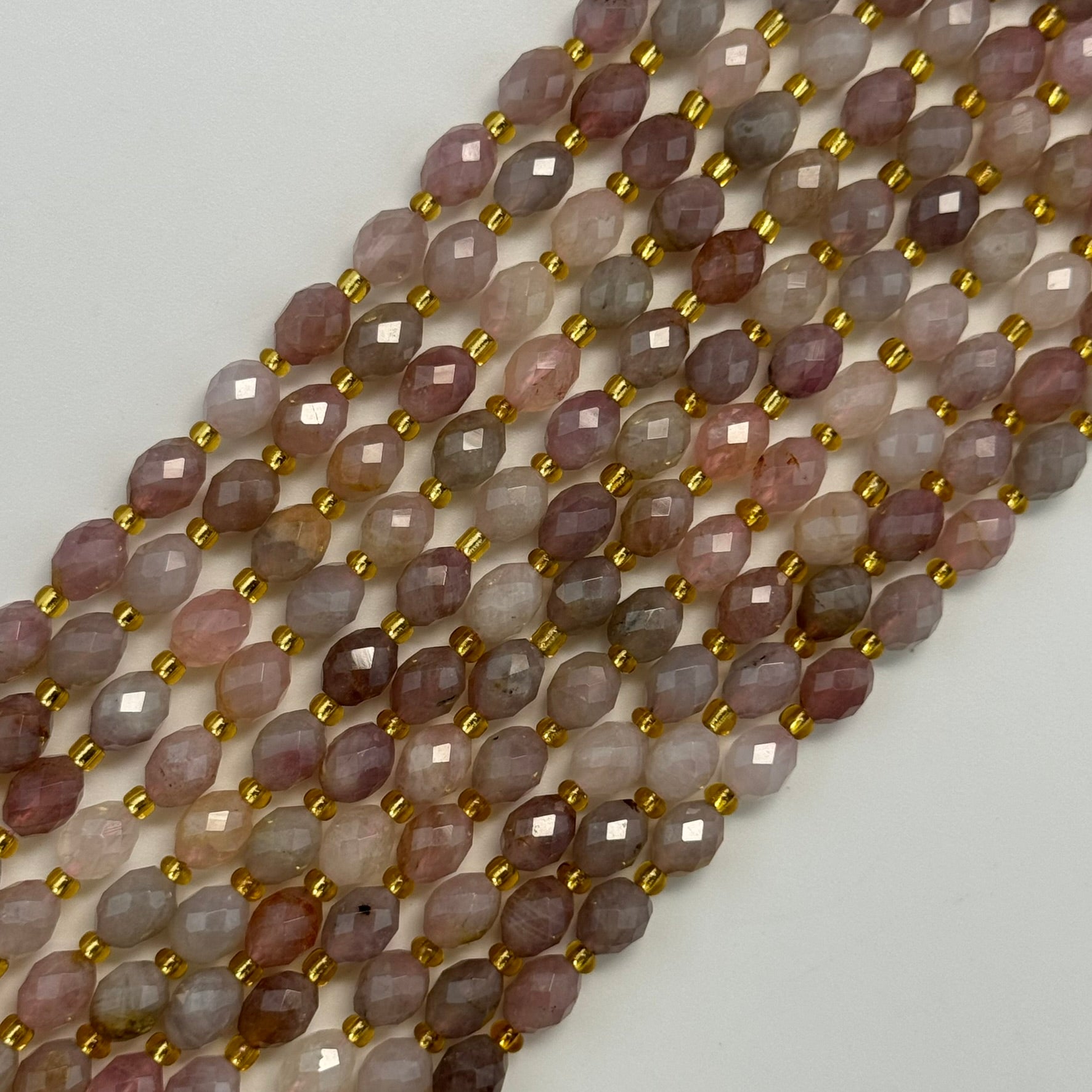 Madagascar Rose Quartz Faceted Barrel 8 Beads image 0