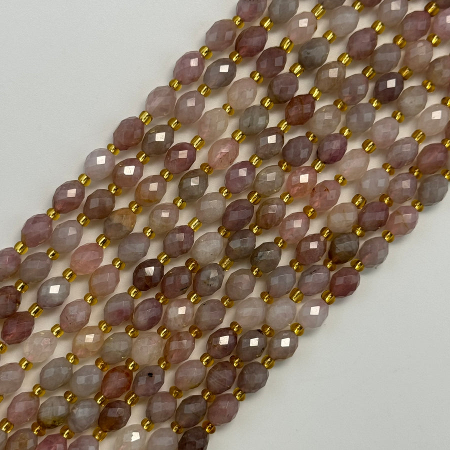 Madagascar Rose Quartz Faceted Barrel 8 Beads image 0