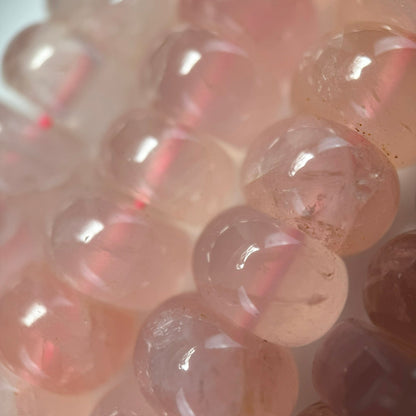Rose Quartz Flat Rondelle Polished Beads image 7